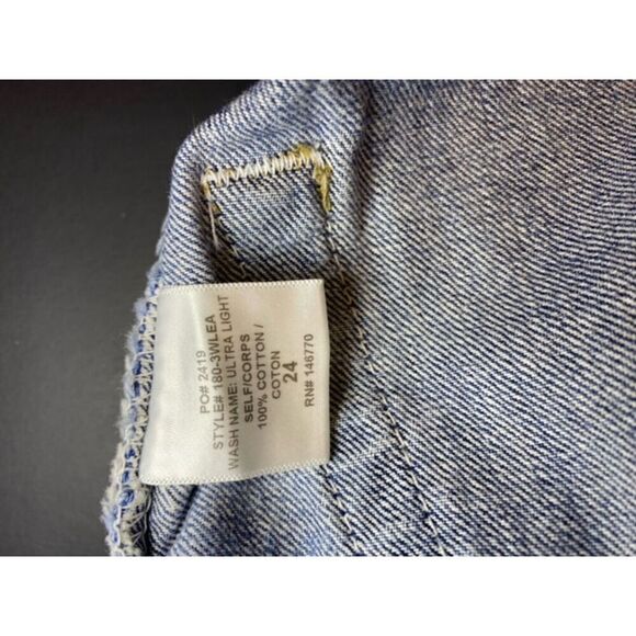 NEW RE/DONE Vintage High Rise Crop Flare Jeans Lt Wash w/ Dark Inset Size 24 - Picture 11 of 11